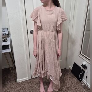 NWOT Joyfolie Mia Joy Midi Dress Lace Trim Boho Girls Sz 14